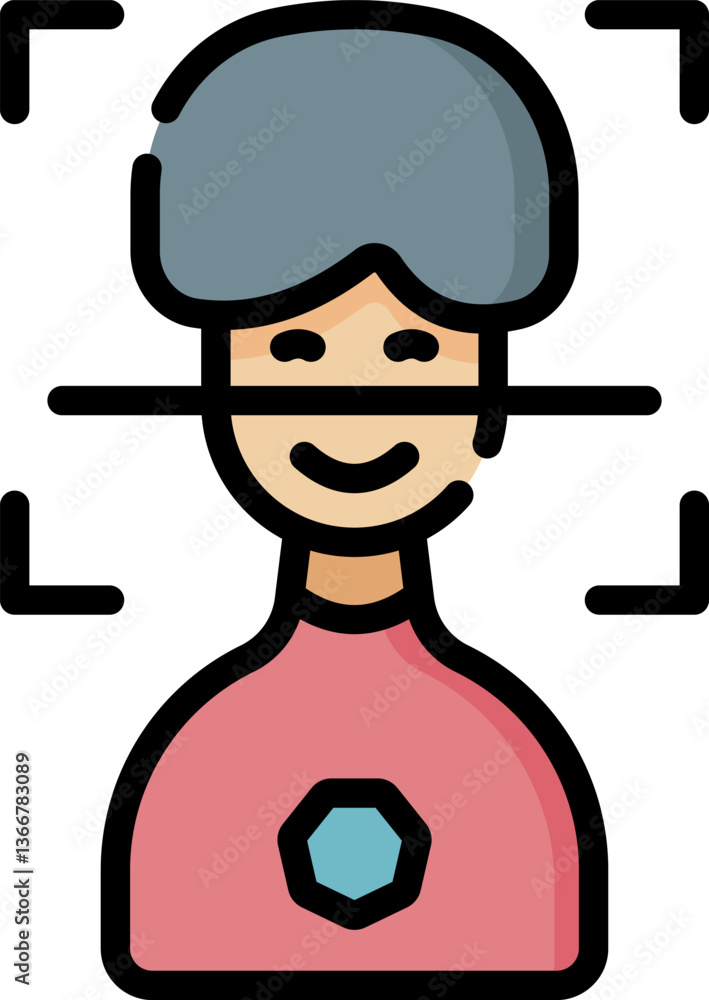 face scan Illustration on a white background. face scan Illustration on a white background.