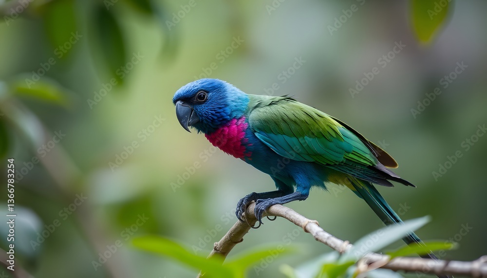 Fototapeta premium blue macaw parrot in the forest