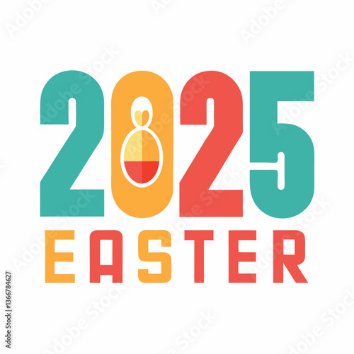 Happy Easter 2025 for poster and wallpaper. A nice Easter card design.