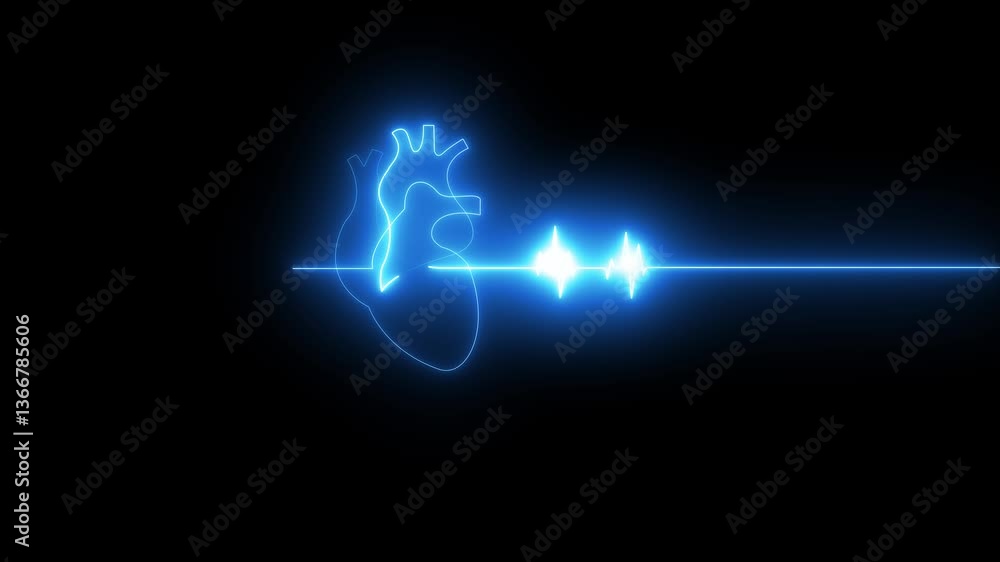 abstract heartbeat line 4k neon light heartbeat display Electrocardiogram show heart beat line Heart. abstract heartbeat line 4k neon light heartbeat display Electrocardiogram show heart beat line Heart.
