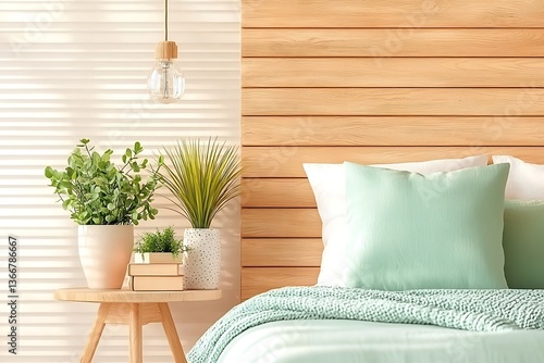 Cozy bedroom interior design with plants home decor modern aesthetic natural light
