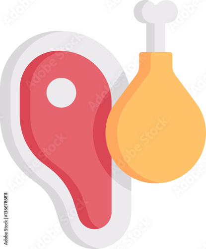 meat Illustration on a white background.