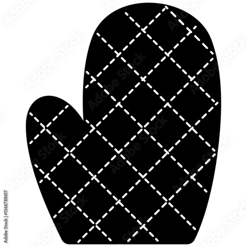 ミトン　シルエット　アイコン　ベクターイラスト