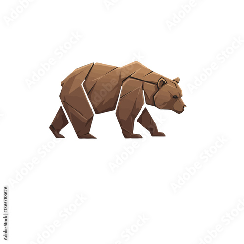 Geometric Brown Bear Illustration