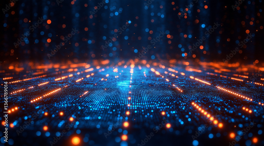 Futuristic digital technology background with binary code and light rays Futuristic digital technology background with binary code and light rays