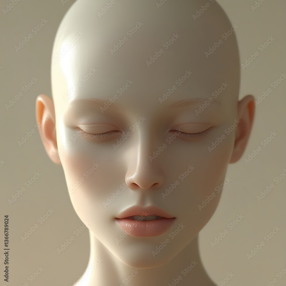 A serene, close-up of a smooth-skinned face with closed eyes, evoking tranquility and introspection. The details are subtle, suggesting a sense of calm and purity. A serene, close-up of a smooth-skinned face with closed eyes, evoking tranquility and introspection. The details are subtle, suggesting a sense of calm and purity.