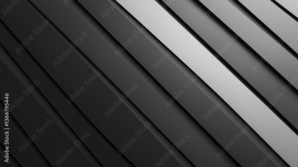 Obraz premium A grayscale symphony of diagonal lines creating a sleek, modern, and subtly textured abstract design with a cool, slightly metallic feel.