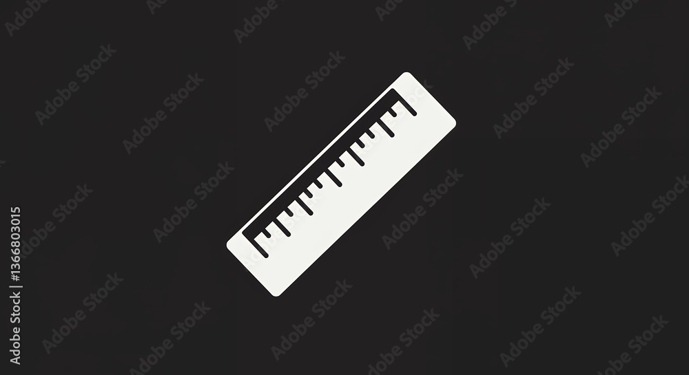 Measuring with White Ruler on a Dark Background for Education Concepts Measuring with White Ruler on a Dark Background for Education Concepts