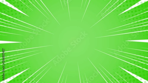 Radial speed or action lines anime comic Green screen, Anime comic book Action speed lines animation effects. 
speed line animation with green screen.  Anime speed line background animation on black.