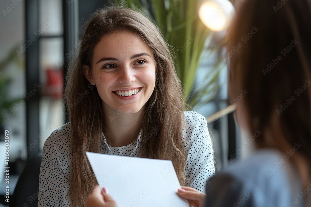 Young smiling female HR manager holding resume and listening attentively woman applicant, candidate passing job interview in office, applies for position in company, talking about education and skills Young smiling female HR manager holding resume and listening attentively woman applicant, candidate passing job interview in office, applies for position in company, talking about education and skills