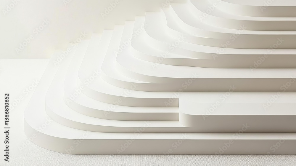 Fototapeta premium Abstract White Curved Stairs Design
