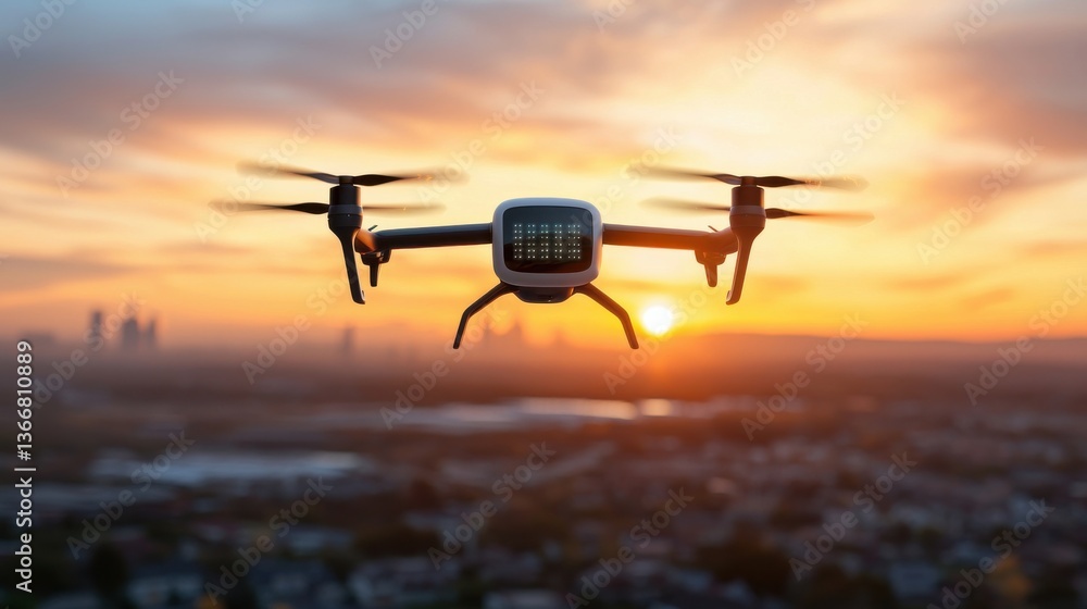 Mesmerizing aerial shot of a drone silhouetted against a breathtaking sunset skyline capturing the power and innovation of modern technology amidst the beauty of nature and the urban landscape Mesmerizing aerial shot of a drone silhouetted against a breathtaking sunset skyline capturing the power and innovation of modern technology amidst the beauty of nature and the urban landscape