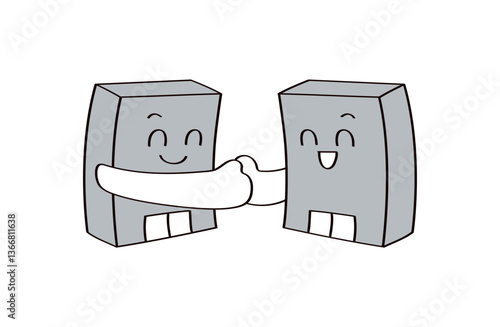 協力する会社のイラスト