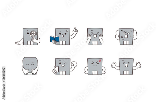 会社のキャラクターのイラストセット