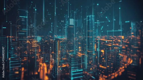 Wallpaper Mural A blockchain architect creating AI powered decentralized platforms for crypto backed real estate tokenization, futuristic real estate lab with live data, High-tech style Torontodigital.ca