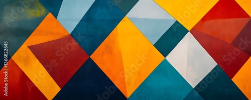 Creative use overlapping triangles in bold and contrasting colors