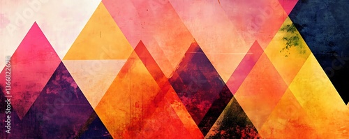 Creative use overlapping triangles in bold and contrasting colors