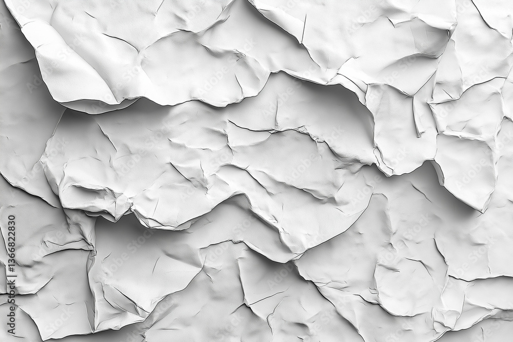 White crumpled paper background with subtle wrinkles and texture White crumpled paper background with subtle wrinkles and texture