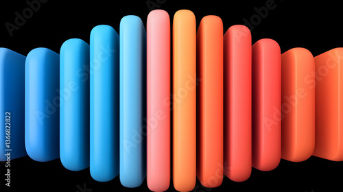 Abstract Colorful 3D Columns Background