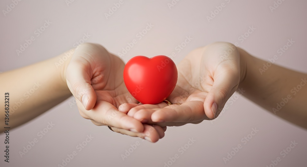 Obraz premium Hands Holding Red Heart