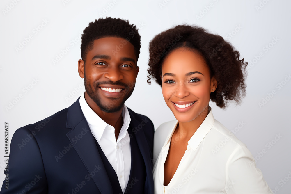 Portrait of a smiling black business man and black business woman Portrait of a smiling black business man and black business woman