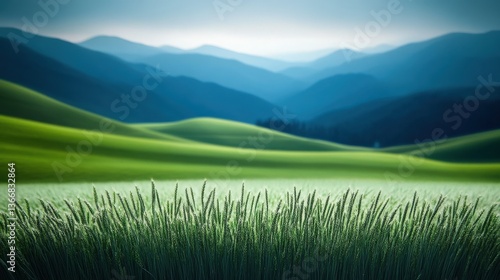 Serene Rolling Hills and Lush Green Fields