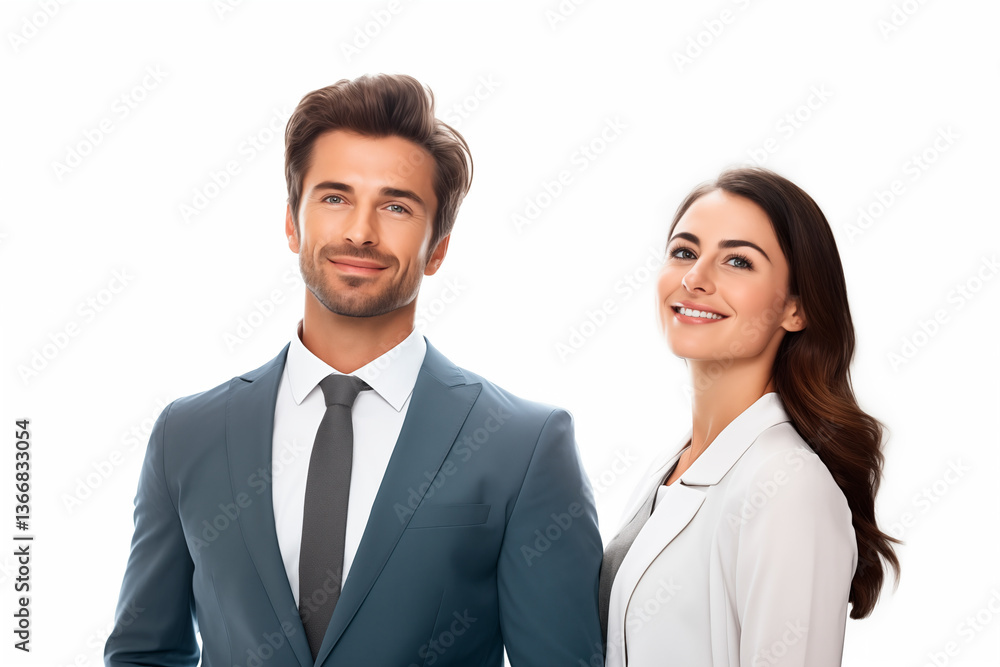 Portrait of a smiling business man and business woman Portrait of a smiling business man and business woman