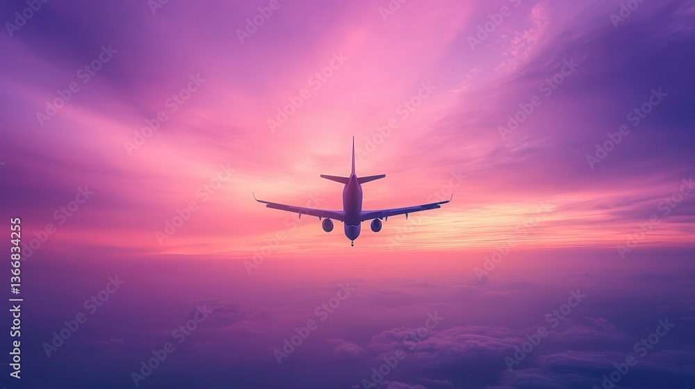 airplane in flight against a purple and lavender sky, highlighting the contrast between the aircraft and the vibrant backdrop. airplane in flight against a purple and lavender sky, highlighting the contrast between the aircraft and the vibrant backdrop.