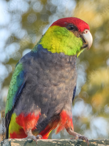Obraz na płótnie Red-capped Parrot (Purpureicephalus spurius) in Australia w salonie