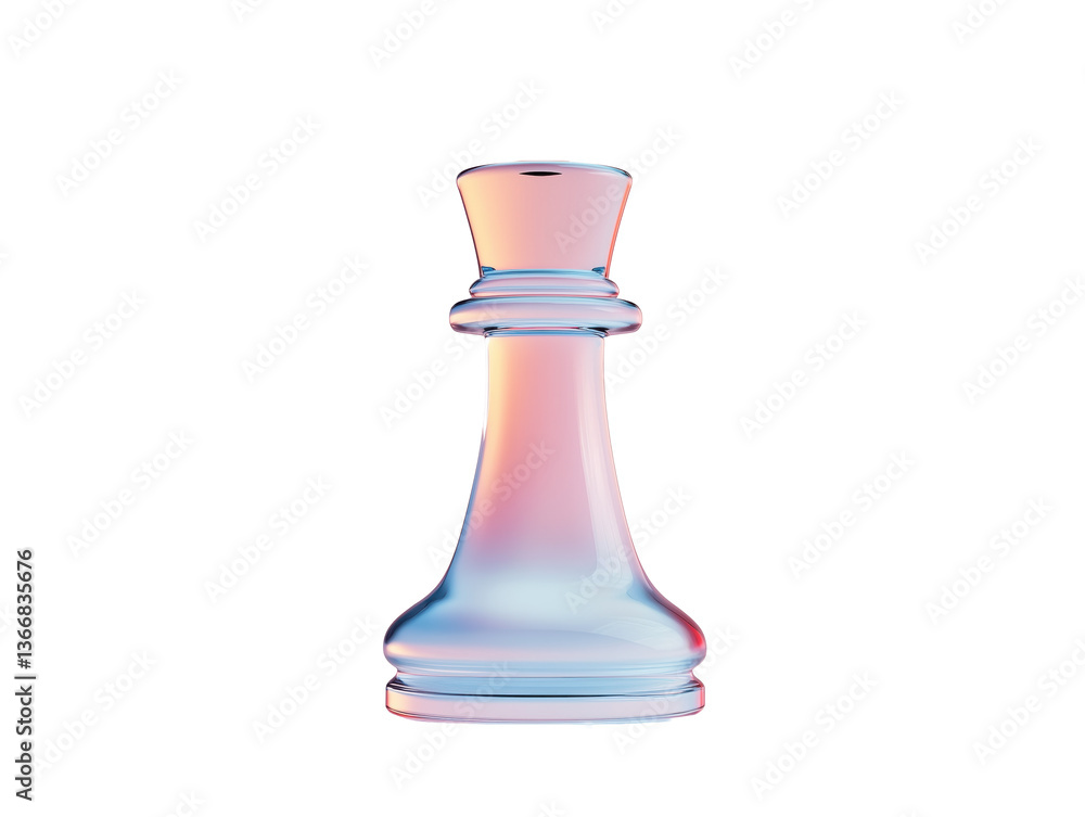 Glass Chess Piece on Gradient Background: A Minimalist Study in Light and Reflection Glass Chess Piece on Gradient Background: A Minimalist Study in Light and Reflection