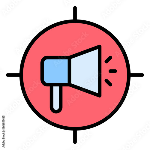 Target Ads Outline Color Icon