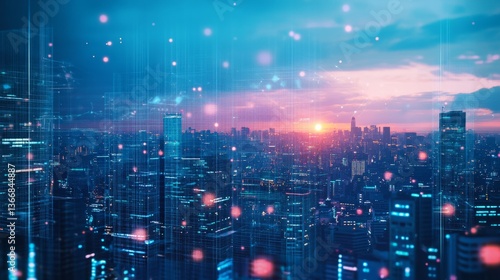A cryptocurrency expert building AI powered decentralized platforms for crypto backed digital property leasing, futuristic property lab with live data, High-tech style