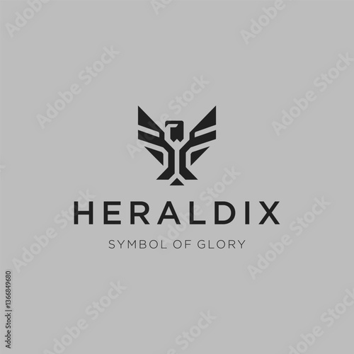 Heraldic Eagle Logo – A regal heraldic eagle logo representing power and prestige.