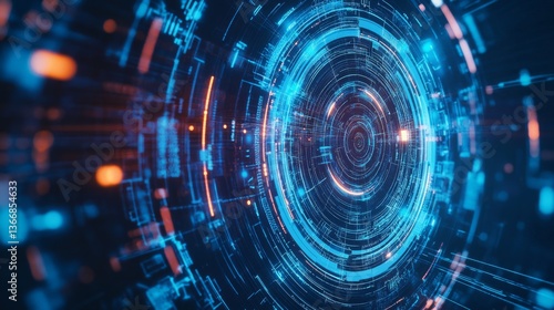 Wallpaper Mural A cybersecurity engineer developing AI powered threat detection in a control room, futuristic security hub with real-time attack monitoring, Scientific style Torontodigital.ca