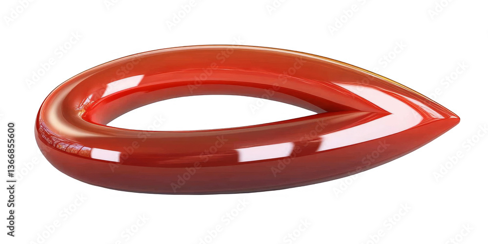3D Rendered Red Glossy Geometric Abstract Shape On Transparent Background 3D Rendered Red Glossy Geometric Abstract Shape On Transparent Background