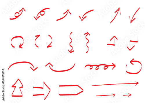 手書きの赤矢印セット