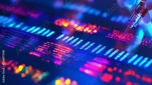 Wallpaper Mural A genetic researcher using AI for DNA analysis in a biotechnology lab, advanced biotech facility with AI-powered gene sequencing and analysis platforms, Scientific style Torontodigital.ca