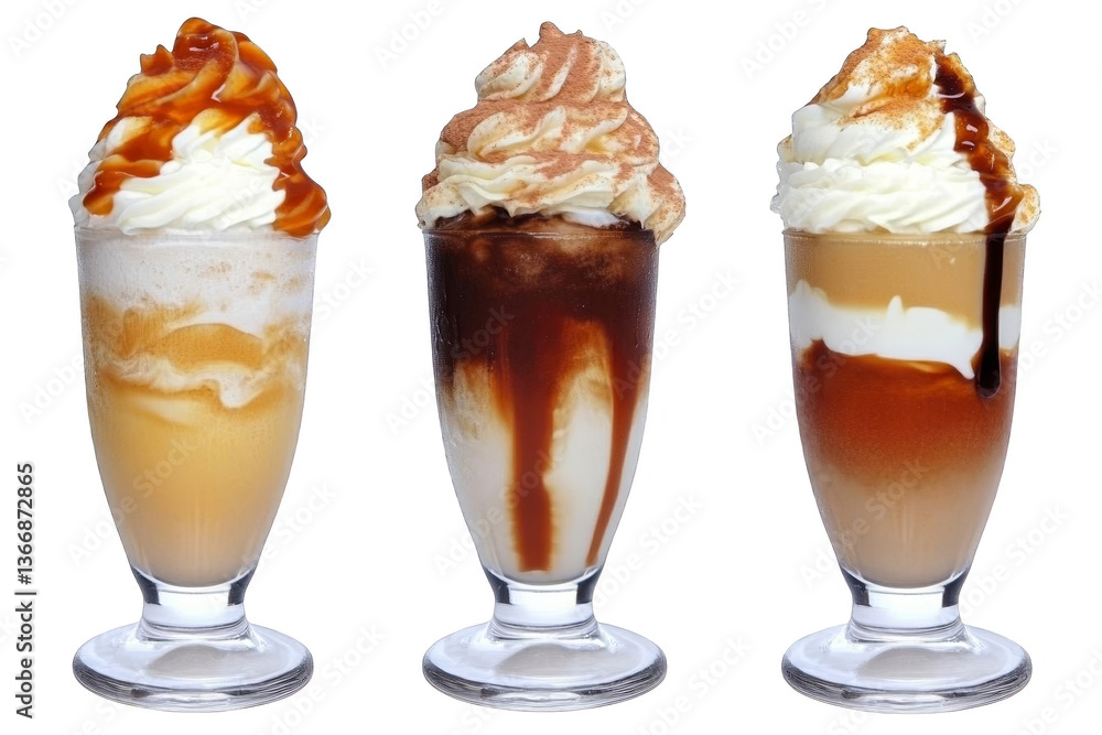 Delicious Frappe Drinks Isolated on Transparent Background Photo Delicious Frappe Drinks Isolated on Transparent Background Photo