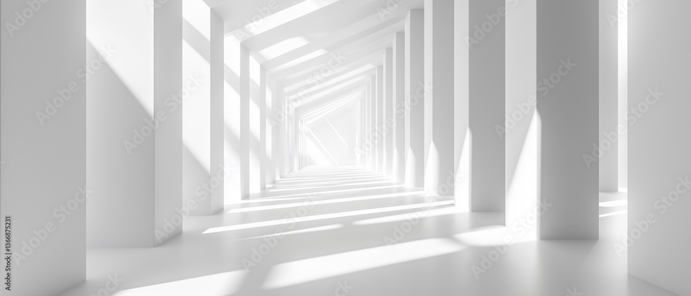 Obraz premium white corridor with columns