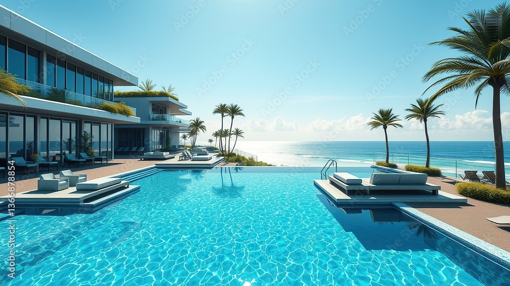 Fototapeta premium swimming pool in hotel