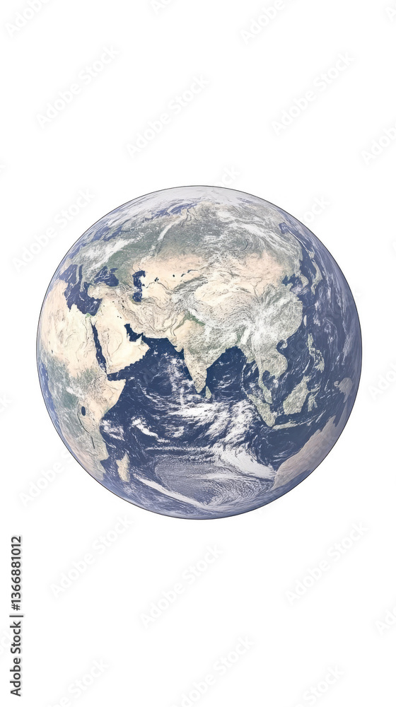 Fototapeta premium Isolated Earth Globe Photo on Transparent Background