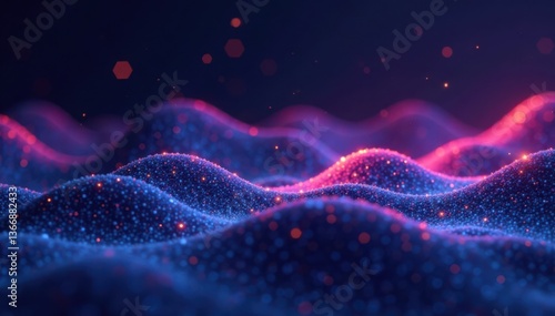 Minimalist digital interface with glowing UI elements and subtle animations , neon, ui