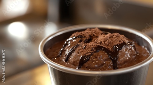 Wallpaper Mural Chocolate Ice Cream Sundae in Metal Cup Torontodigital.ca