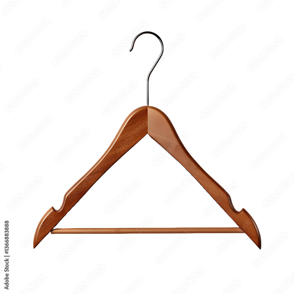 Wooden Clothes Hanger with Metal Hook isolated on transparent background
Wooden Clothes Hanger with Metal Hook isolated on transparent background