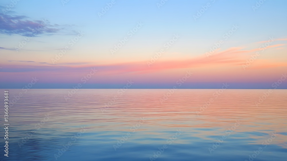 Fototapeta premium Serene Sunset Ocean Panorama Peaceful Horizon of excellence in splendor beyond compare with grace