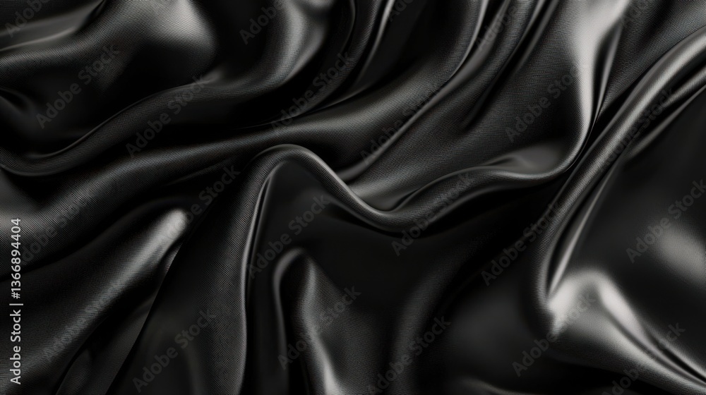 Fototapeta premium Abstract black satin background.