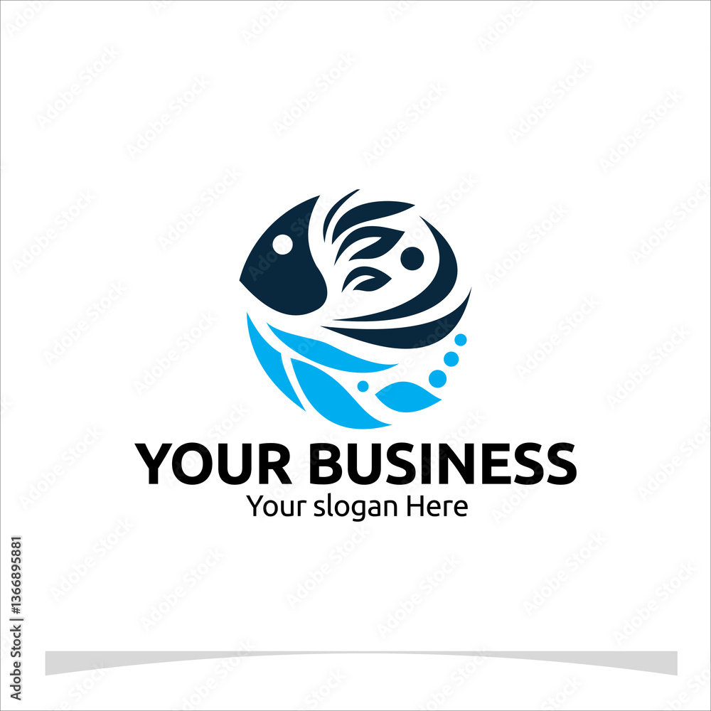 Vibrant fish logo concept with smooth lines and a bold color palette. Suitable for seafood products, fishing companies, or any business with an aquatic theme. Vector format included. Vibrant fish logo concept with smooth lines and a bold color palette. Suitable for seafood products, fishing companies, or any business with an aquatic theme. Vector format included.