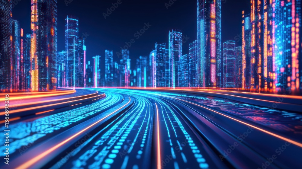 Fototapeta premium Futuristic City Roadway