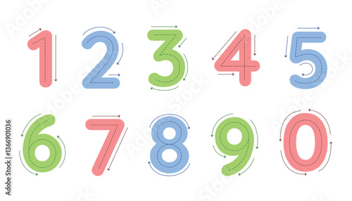 Number Tracing Guide Preschool Handwriting Practice Worksheet
