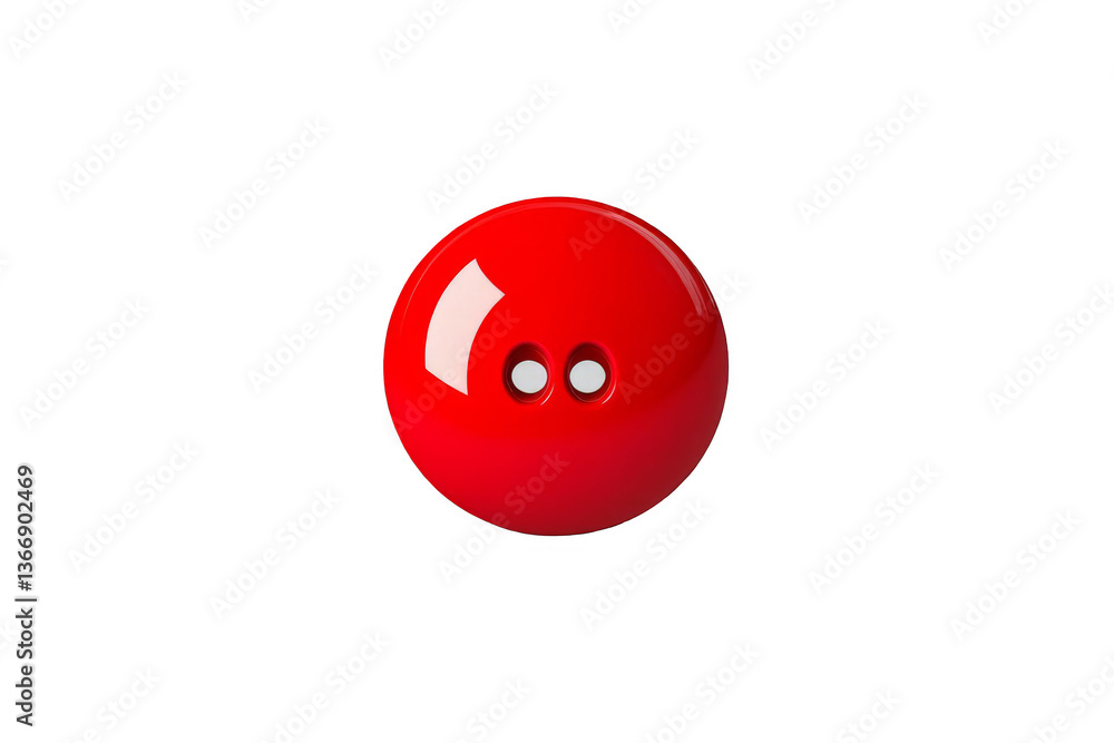 Fototapeta premium Red Sphere With Two Eyes Isolated Transparent Background Digital Illustration